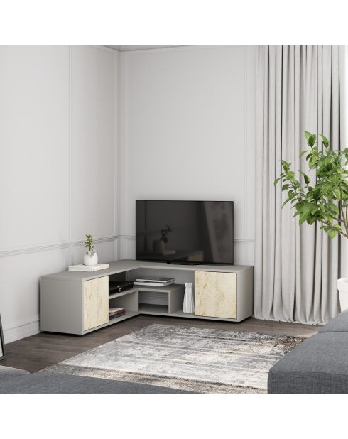 Mueble TV Rosa gris/travertino - 120-125x40x35 cm