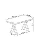 Zae eettafel wit/goud marmer - 168x76x90 cm