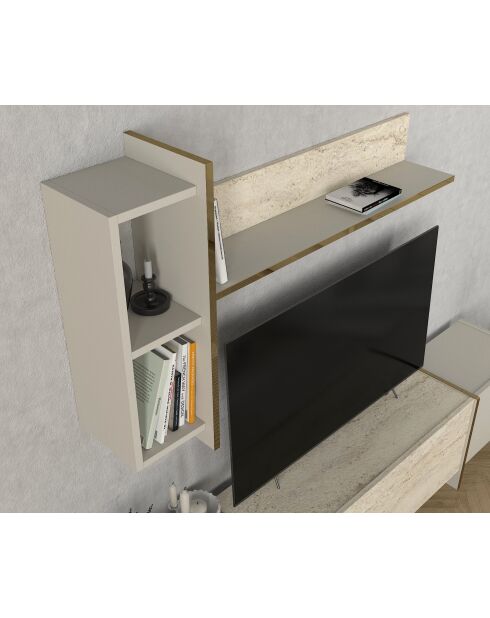 Meuble TV Veyron travertin - 180x45x32,3 cm