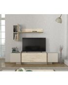 Meuble TV Veyron travertin - 180x45x32,3 cm
