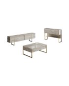 Luxe travertijn/gouden woonkamermeubelset - 180x30x47 cm