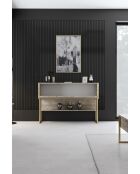 Luxe travertijn/gouden woonkamermeubelset - 180x30x47 cm