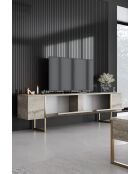 Luxe travertijn/gouden woonkamermeubelset - 180x30x47 cm