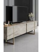 Luxe travertijn/gouden woonkamermeubelset - 180x30x47 cm