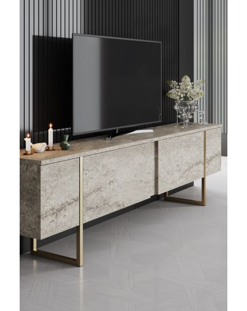 Set de muebles de salón Luxe Travertin/Gold, 180 x 30 x 47 cm