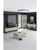 Luxe travertijn/gouden woonkamermeubelset - 180x30x47 cm