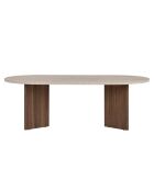 Salontafel van travertin zand/walnoot - 119x40x60 cm