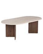 Salontafel van travertin zand/walnoot - 119x40x60 cm