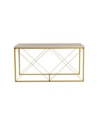 Set de 3 mesas de café Defne doradas/travertino - 100x52x50 cm