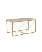 Set de 3 mesas de café Defne doradas/travertino - 100x52x50 cm