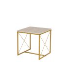 Set de 3 mesas de café Defne doradas/travertino - 100x52x50 cm