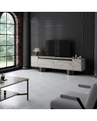 Porta TV in travertino bohemien/nero - 180x50x30 cm