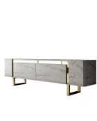 Meuble TV Yildiz travertin/or - 180x50x30 cm