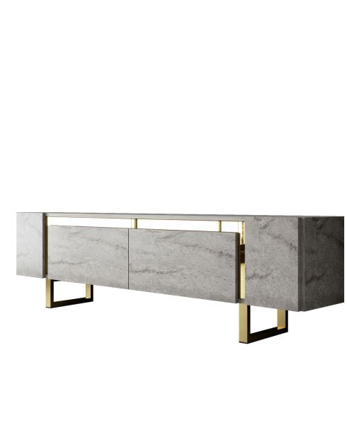 Meuble TV Yildiz travertin/or - 180x50x30 cm
