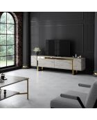 Meuble TV Yildiz travertin/or - 180x50x30 cm