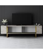Meuble TV Yildiz travertin/or - 180x50x30 cm