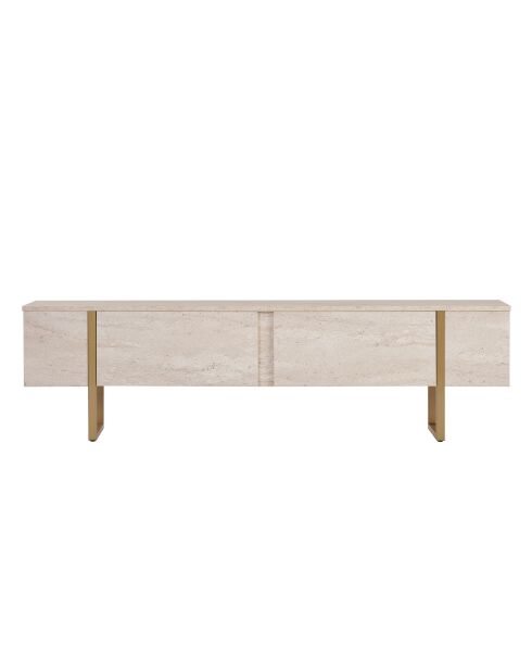 Meuble TV Onera travertin/or - 180x50x30 cm