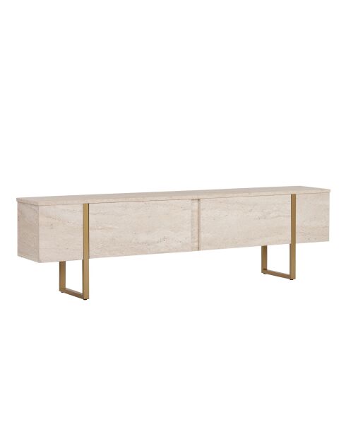 Meuble TV Onera travertin/or - 180x50x30 cm