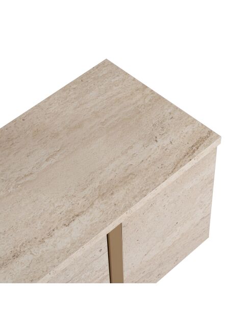 Meuble TV Onera travertin/or - 180x50x30 cm