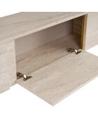 Meuble TV Onera travertin/or - 180x50x30 cm