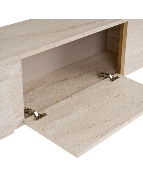 Meuble TV Onera travertin/or - 180x50x30 cm
