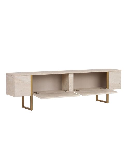Meuble TV Onera travertin/or - 180x50x30 cm