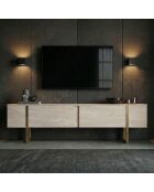 Meuble TV Onera travertin/or - 180x50x30 cm
