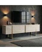 Meuble TV Onera travertin/or - 180x50x30 cm