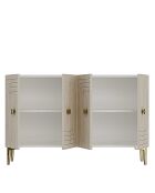 Consolle Lessi 120 bianco/travertino/oro - 120x75x32 cm