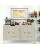 Consolle Lessi 120 bianco/travertino/oro - 120x75x32 cm
