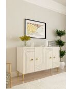 Consolle Lessi 120 bianco/travertino/oro - 120x75x32 cm