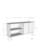 Consolle Lessi 120 bianco/travertino/oro - 120x75x32 cm