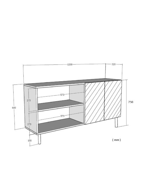Consolle Lessi 120 bianco/travertino/oro - 120x75x32 cm