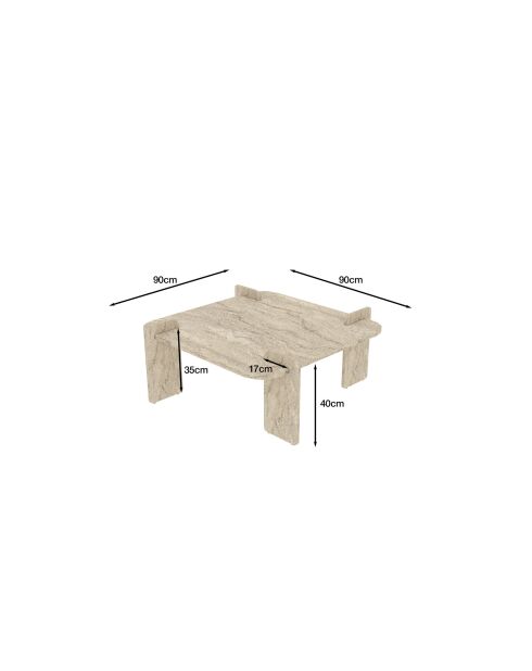 Salontafel Woog travertin - 90x35x90 cm