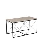 Set de 3 mesas de café Defne negro/travertino - 100x52x50 cm