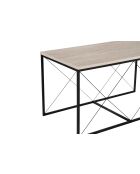 Set de 3 mesas de café Defne negro/travertino - 100x52x50 cm