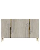 Meyra 120 Konsole weiß/travertin/gold - 120x75x32 cm