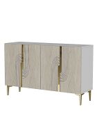 Meyra 120 Konsole weiß/travertin/gold - 120x75x32 cm