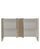 Meyra 120 Konsole weiß/travertin/gold - 120x75x32 cm