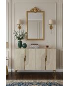 Meyra 120 Konsole weiß/travertin/gold - 120x75x32 cm