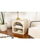 Mesita de noche de travertino Lorin - 50x50x40 cm