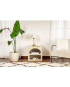 Mesita de noche de travertino Lorin - 50x50x40 cm