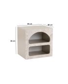 Mesita de noche de travertino Lorin - 50x50x40 cm