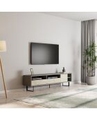 Porta TV Luga grigio/travertino - 180x44,7x29,8 cm