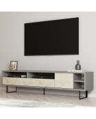 Porta TV Luga grigio/travertino - 180x44,7x29,8 cm