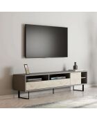 Porta TV Luga grigio/travertino - 180x44,7x29,8 cm