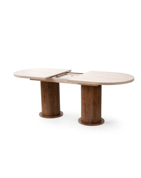 Table à manger extensible Gusto-2953 bois naturel - 180x77x90 cm