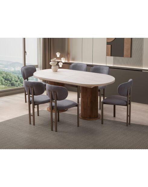 Table à manger extensible Gusto-2953 bois naturel - 180x77x90 cm