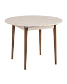 Tavolo da pranzo allungabile Viona Travertin/Noce - 100x75x100 cm