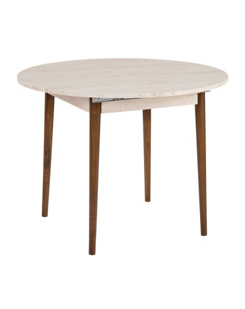 Tavolo da pranzo allungabile Viona Travertin/Noce - 100x75x100 cm